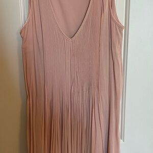 Old Navy Blush Pink Pleated Midi Dress